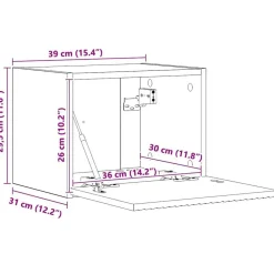 vidaXL Mueble de TV Montado en la Pared 39 x 31 x 29,5 cm White Best