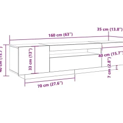 vidaXL Muebles Tv-Mueble de TV Negro 160 x 35 x 40 cm Madera de ingeniería