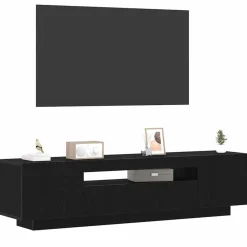 vidaXL Muebles Tv-Mueble de TV Negro 160 x 35 x 40 cm Madera de ingeniería