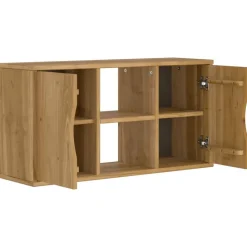 vidaXL Muebles Tv-Mueble de TV ODDA madera maciza de pino 79x24x40 cm