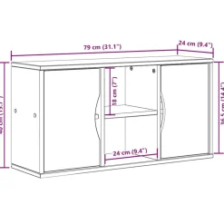 vidaXL Muebles Tv-Mueble de TV ODDA madera maciza de pino 79x24x40 cm