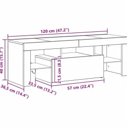 vidaXL Mueble de TV 120 x 35 x 40 cm Madera de ingeniería Roble negro Discount