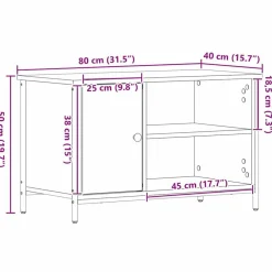vidaXL Mueble de TV 80 x 40 x 50 cm Madera de ingeniería Roble artisan Online