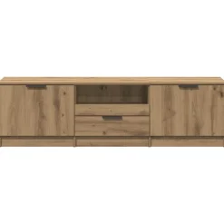 vidaXL Muebles Tv-Mueble de TV roble artesanal 140x35x40 cm madera de ingeniería