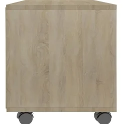 vidaXL Mueble de TV ruedas madera contrachapada color roble 90x35x35cm Roble Sonoma Clearance