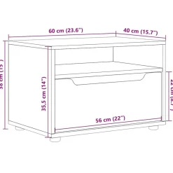 vidaXL Mueble de TV VISNES 60x40x38 cm madera de ingeniería Blanco Outlet