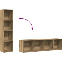 vidaXL Mueble de TV/Librería roble artesanal 36x30x143cm Roble artisan Hot