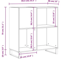 vidaXL Armarios Y Almacenamiento-Mueble discos madera contrachapada 84,5x38x89 cm