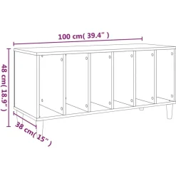 vidaXL Armarios Y Almacenamiento-Mueble discos madera contrachapada 100x38x48 cm