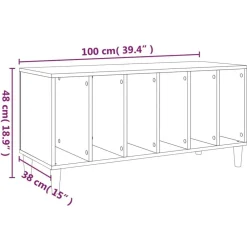 vidaXL Armarios Y Almacenamiento-Mueble para discos madera contrachapada 100x38x48 cm