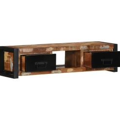 vidaXL Mueble para la TV 100x30x25 madera maciza reciclada Discount