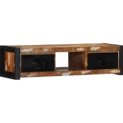 vidaXL Mueble para la TV 100x30x25 madera maciza reciclada Discount