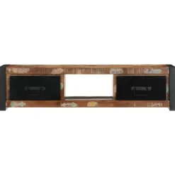 vidaXL Mueble para la TV 100x30x25 madera maciza reciclada Discount