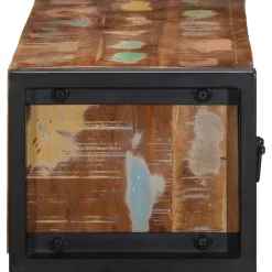 vidaXL Mueble para la TV 100x30x25 madera maciza reciclada Discount