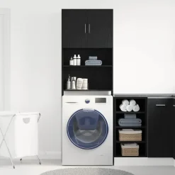 vidaXL Accesorios Para Electrodomésticos-Mueble para lavadora de madera de 64x24x190 cm