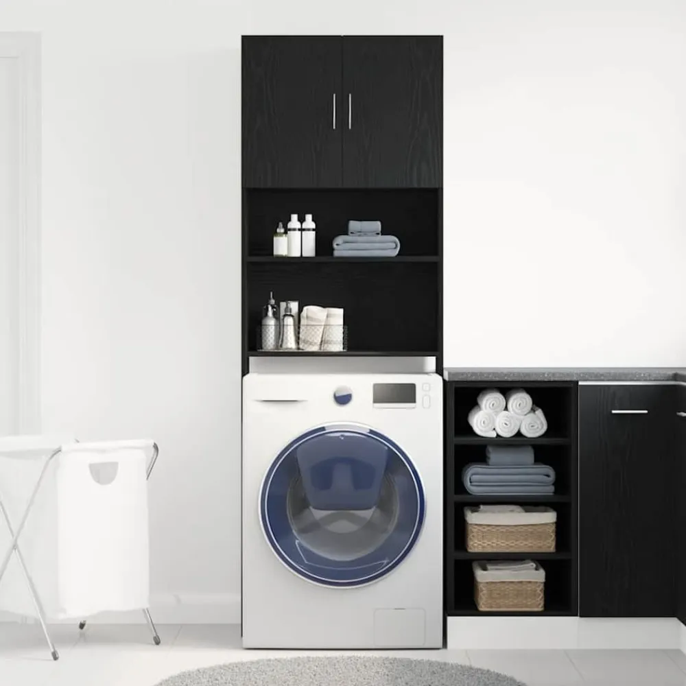 vidaXL Accesorios Para Electrodomésticos-Mueble para lavadora de madera de 64x24x190 cm