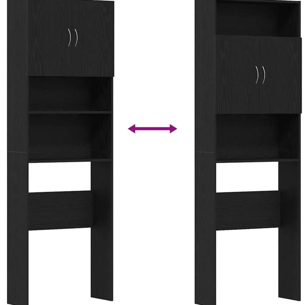 vidaXL Accesorios Para Electrodomésticos-Mueble para lavadora de madera de 64x24x190 cm