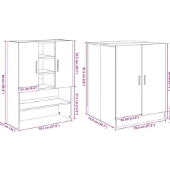 vidaXL Mueble para lavadora 2 piezas madera de ingeniería Roble Sonoma Discount