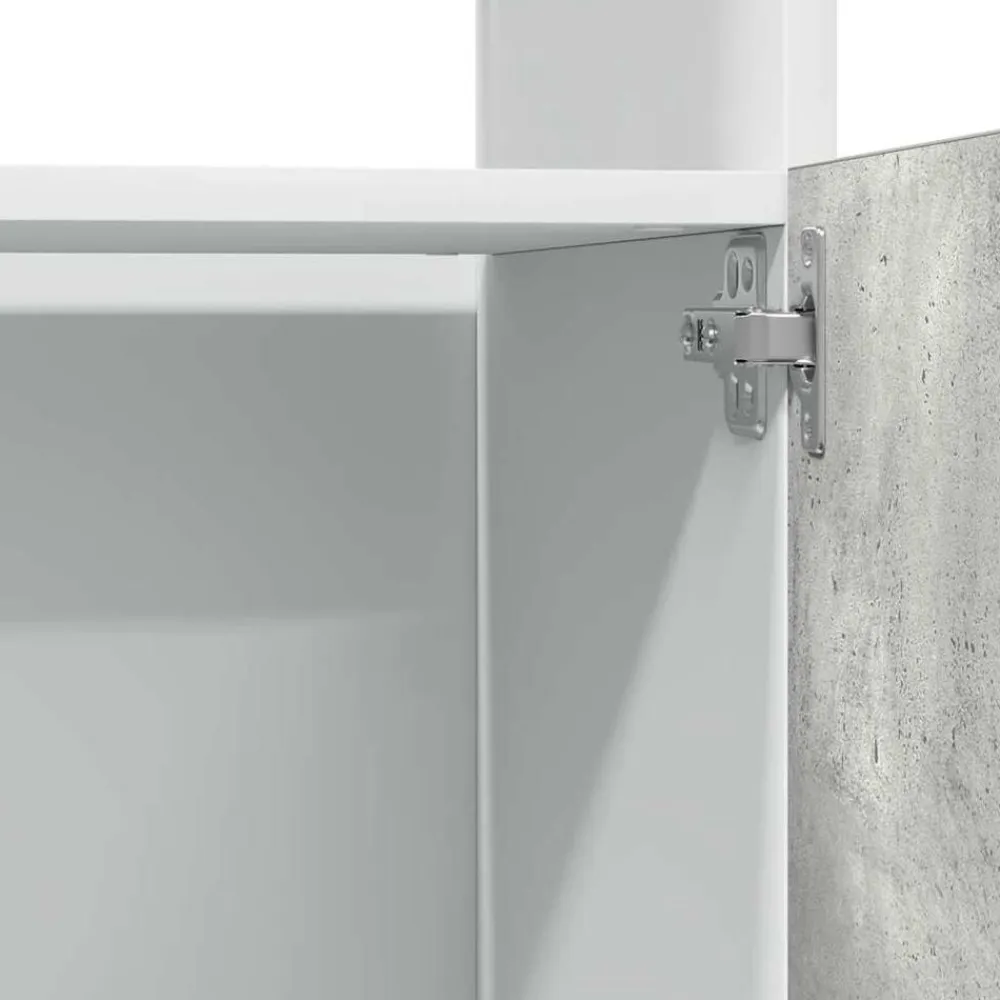 vidaXL Mueble para microondas "Lyon" gris hormigón 60x57x207 cm madera de ingeniería Gris hormigón Discount