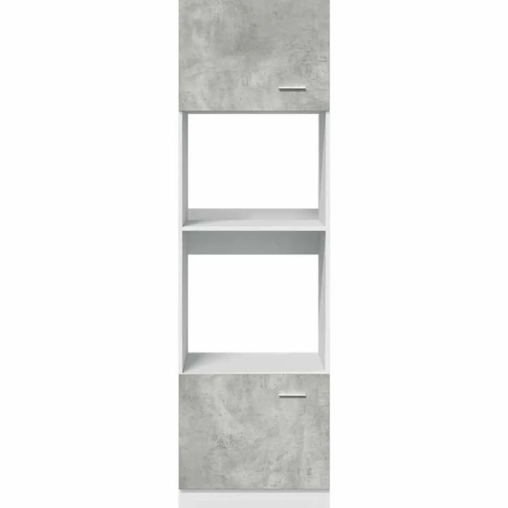 vidaXL Mueble para microondas "Lyon" gris hormigón 60x57x207 cm madera de ingeniería Gris hormigón Discount