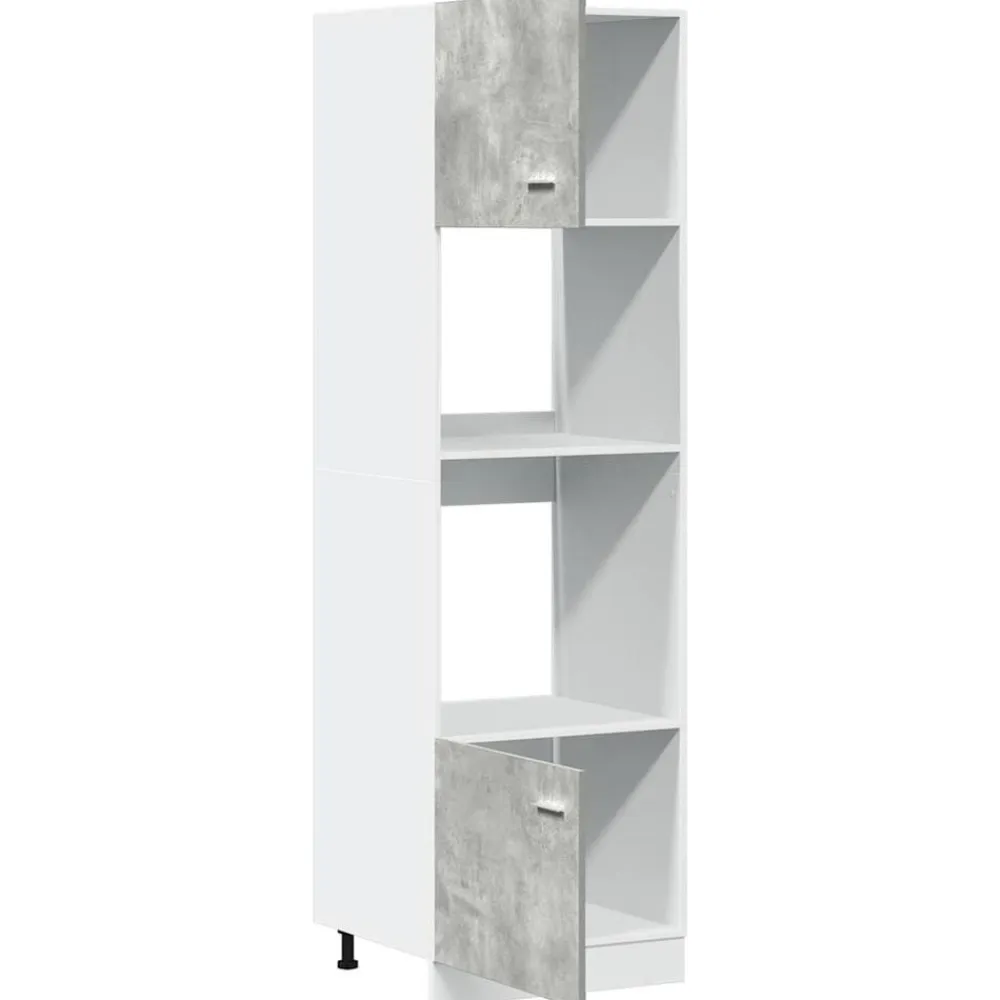 vidaXL Mueble para microondas "Lyon" gris hormigón 60x57x207 cm madera de ingeniería Gris hormigón Discount