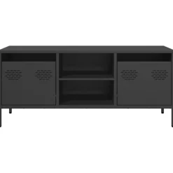 vidaXL Mueble para TV acero laminado en frío 101,5x39x43,5 cm Negro