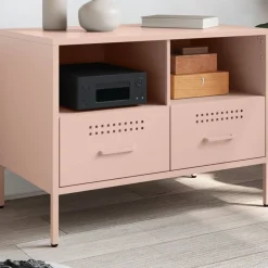 vidaXL Mueble para TV acero 68x39x50,5 cm Rosa