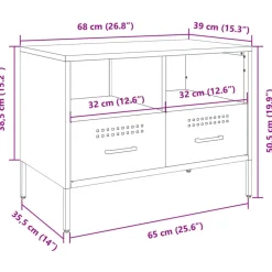 vidaXL Mueble para TV acero 68x39x50,5 cm Rosa