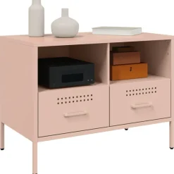 vidaXL Mueble para TV acero 68x39x50,5 cm Rosa