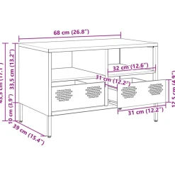 vidaXL Muebles Tv-Mueble para TV acero laminado en frío 68x39x43,5 cm