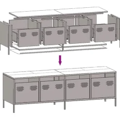 vidaXL Muebles Tv-Mueble para TV acero laminado en frío 135x39x43,5 cm
