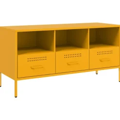vidaXL Mueble para TV acero mostaza 100,5x39x50,5 cm Amarillo