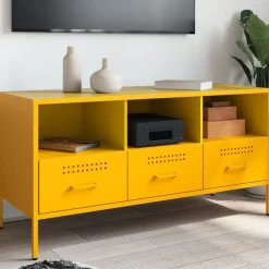 vidaXL Mueble para TV acero mostaza 100,5x39x50,5 cm Amarillo