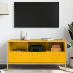 vidaXL Mueble para TV acero mostaza 100,5x39x50,5 cm Amarillo