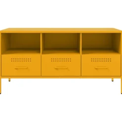 vidaXL Mueble para TV acero mostaza 100,5x39x50,5 cm Amarillo