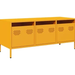 vidaXL Mueble para TV acero laminado en frío amarillo 101,5x39x43,5 cm Amarillo mostaza Best