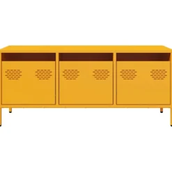 vidaXL Mueble para TV acero laminado en frío amarillo 101,5x39x43,5 cm Amarillo mostaza Best