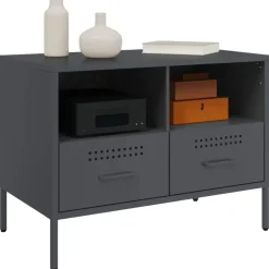 vidaXL Muebles Tv-Mueble para TV acero gris 68x39x50,5 cm