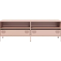 vidaXL Mueble para TV acero laminado en frío 135x39x43,5 cm Rosa Sale