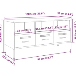 vidaXL Muebles Tv-Mueble para TV acero 100,5x39x50,5 cm
