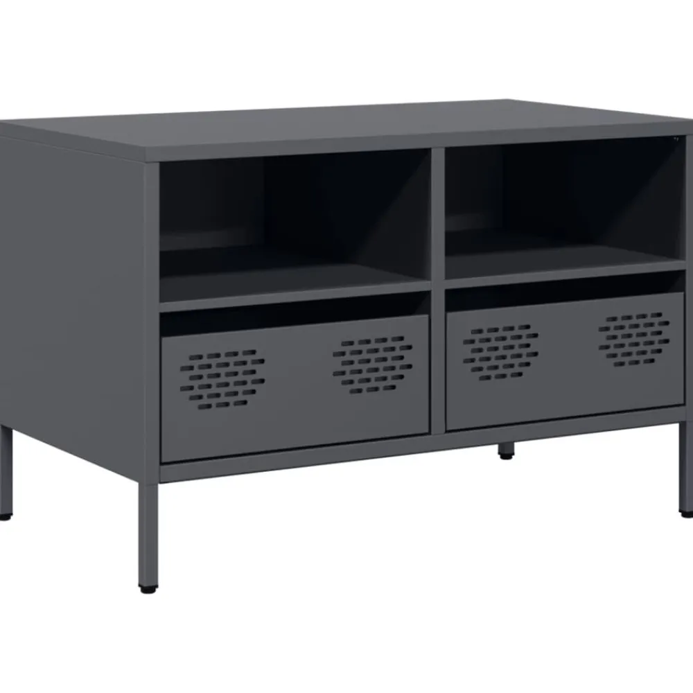vidaXL Mueble para TV acero laminado en frío 68x39x43,5 cm Antracita Hot