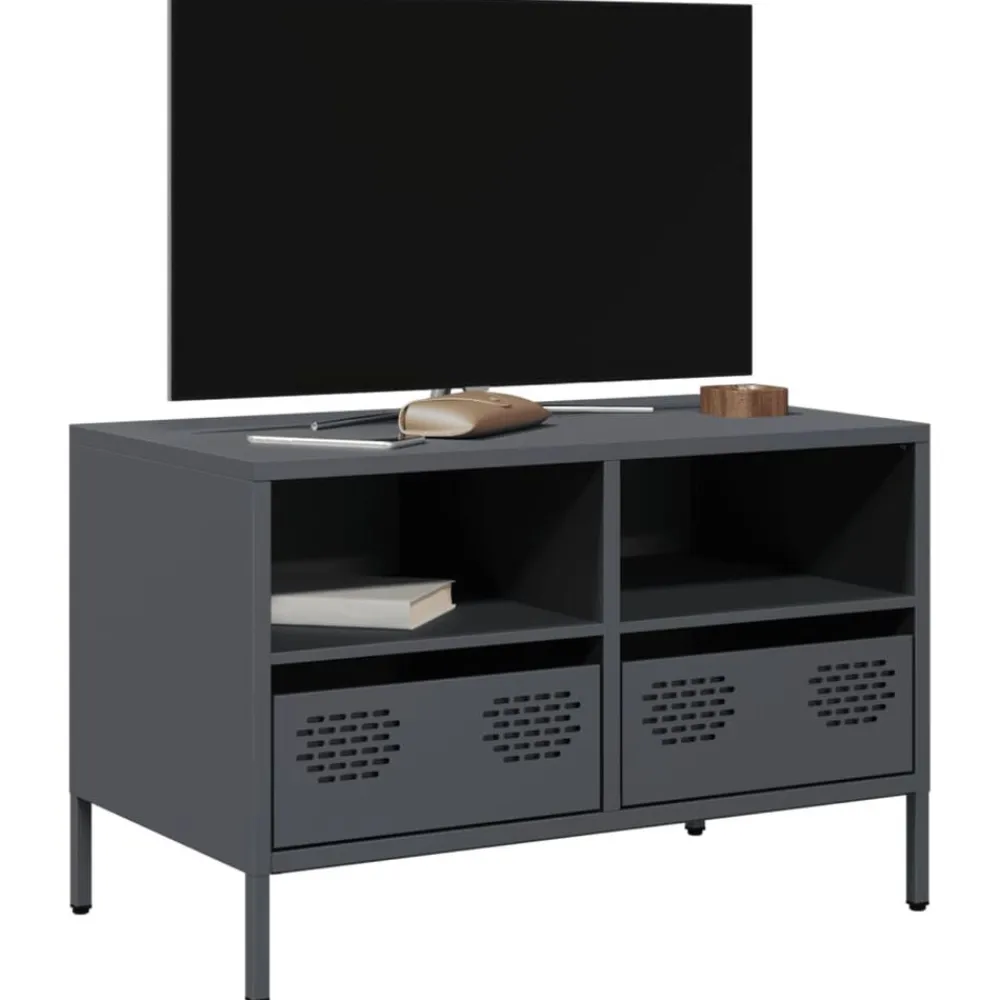 vidaXL Mueble para TV acero laminado en frío 68x39x43,5 cm Antracita Hot
