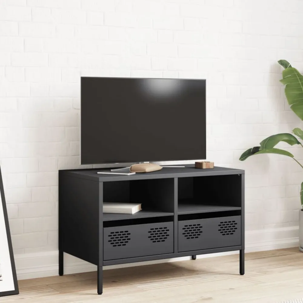 vidaXL Mueble para TV acero laminado en frío 68x39x43,5 cm Antracita Hot