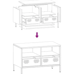 vidaXL Mueble para TV acero laminado en frío 68x39x43,5 cm Antracita Hot