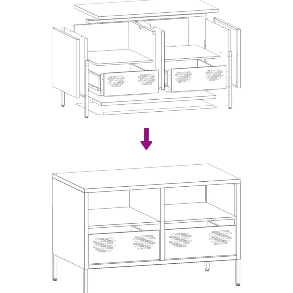 vidaXL Mueble para TV acero laminado en frío 68x39x43,5 cm Antracita Hot