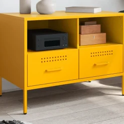 vidaXL Muebles Tv-Mueble para TV acero mostaza 68x39x50,5 cm
