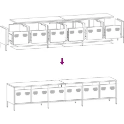 vidaXL Muebles Tv-Mueble para TV acero laminado en frío 202x39x43,5 cm