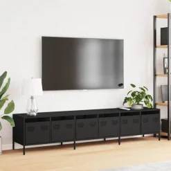 vidaXL Muebles Tv-Mueble para TV acero laminado en frío 202x39x43,5 cm
