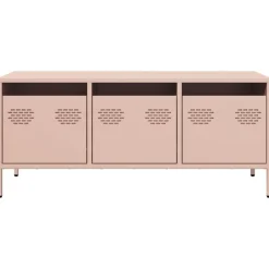 vidaXL Mueble para TV acero laminado en frío 101,5x39x43,5 cm Rosa Hot