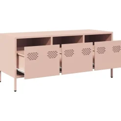vidaXL Mueble para TV acero laminado en frío 101,5x39x43,5 cm Rosa Hot